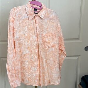 Men's Casual Button Down Shirt - Peach Floral by Izod